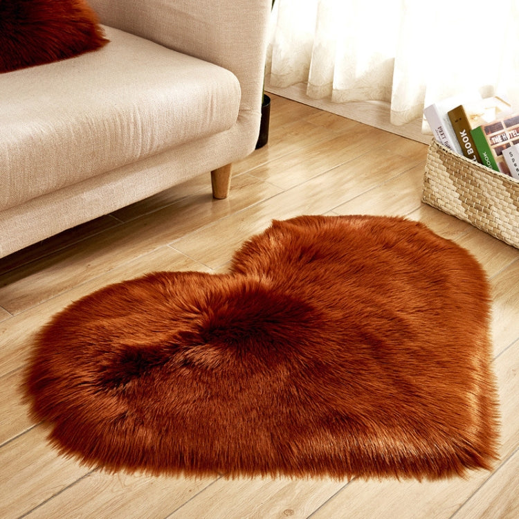 Love Heart Rugs Artificial Wool Sheepskin Hairy Carpet Floor Mat Fur Plain Fluffy Soft Area Rug Tapetes, 30*40cm, 40*50cm