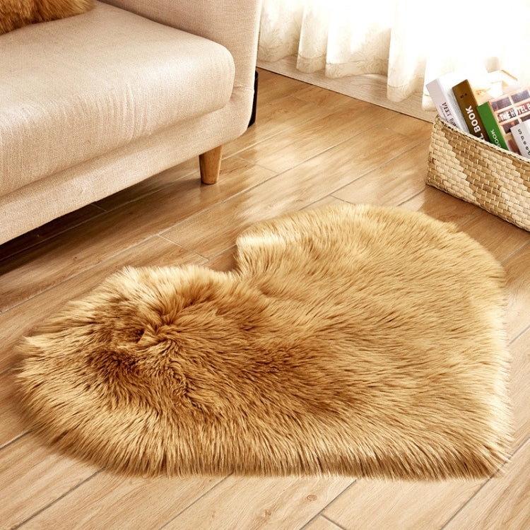 Love Heart Rugs Artificial Wool Sheepskin Hairy Carpet Floor Mat Fur Plain Fluffy Soft Area Rug Tapetes, 30*40cm, 40*50cm