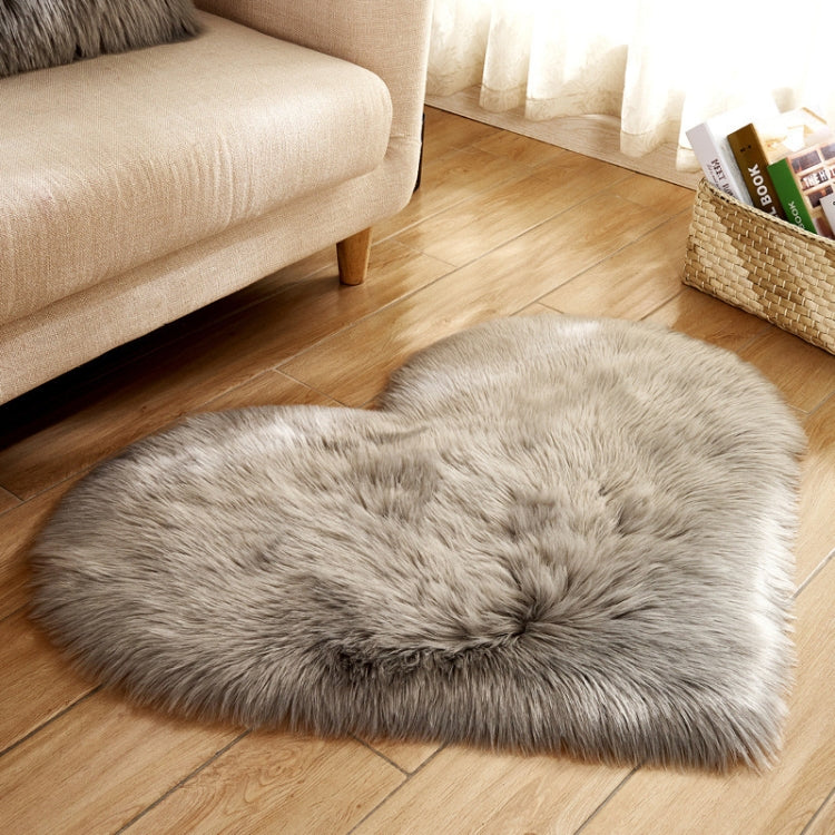 Love Heart Rugs Artificial Wool Sheepskin Hairy Carpet Floor Mat Fur Plain Fluffy Soft Area Rug Tapetes, 50*60cm, 70*90cm