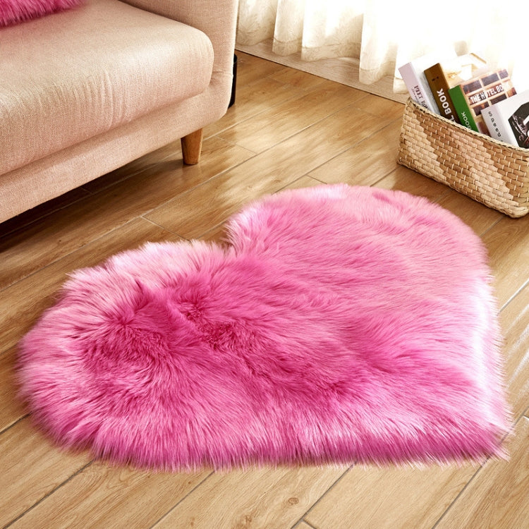 Love Heart Rugs Artificial Wool Sheepskin Hairy Carpet Floor Mat Fur Plain Fluffy Soft Area Rug Tapetes, 50*60cm, 70*90cm