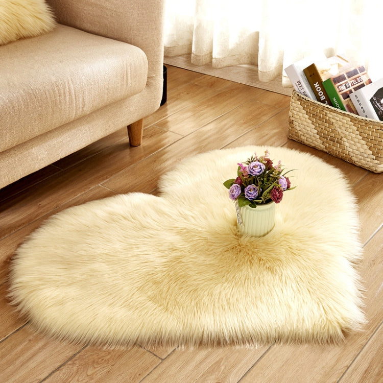 Love Heart Rugs Artificial Wool Sheepskin Hairy Carpet Floor Mat Fur Plain Fluffy Soft Area Rug Tapetes, 50*60cm, 70*90cm