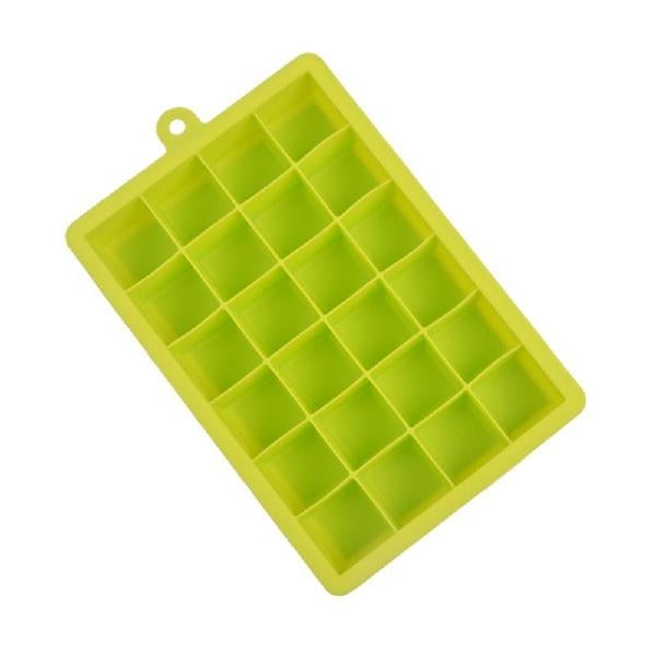 24 Grids Silicone Ice Cube Tray Molds Square Shape Ice Cube Maker Fruit Popsicle Ice Cream Mold, 24-Grid(Grass green), 24-Grid(Rose red)