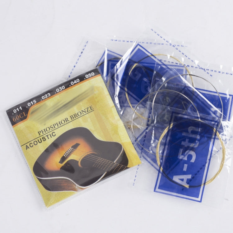 1 Set Folk Guitar Brass Strings Acoustic Guitar Set Strings 1-6, Red Packing 012, Yellow Packing 011