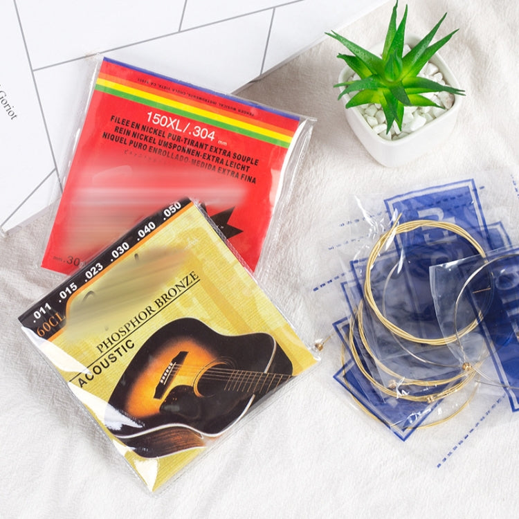 1 Set Folk Guitar Brass Strings Acoustic Guitar Set Strings 1-6, Red Packing 012, Yellow Packing 011