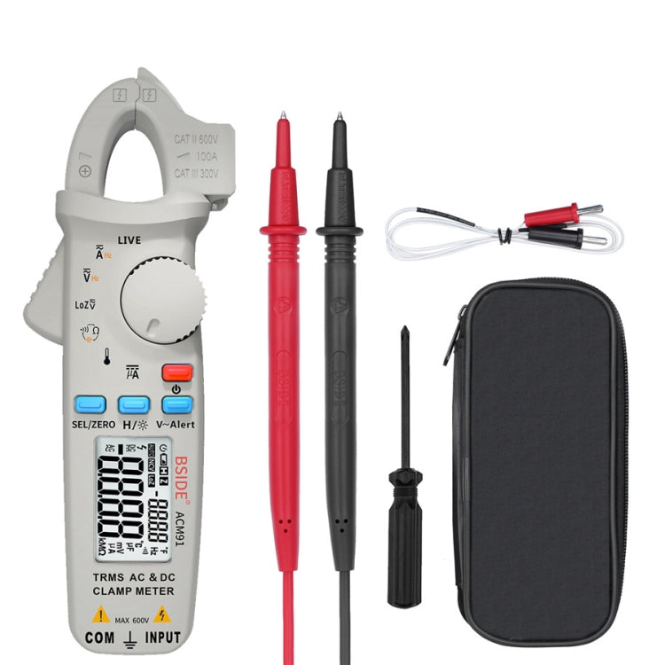 BSIDE ACM91 Digital Clamp Meter AC/DC Current 1mA True RMS Auto Range  Capacitor Tester Multimeter, ACM91 Blue, ACM91 Black, ACM91 Grey