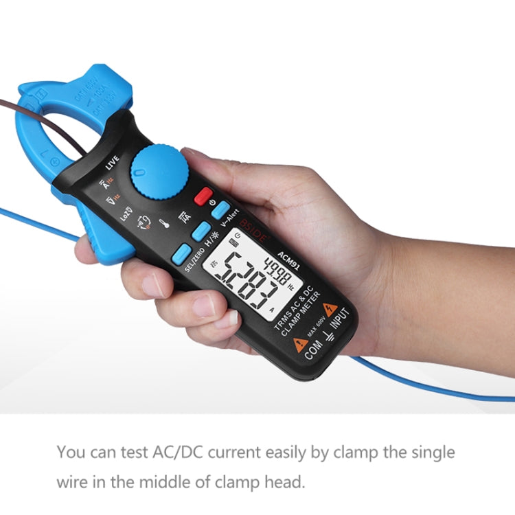 BSIDE ACM91 Digital Clamp Meter AC/DC Current 1mA True RMS Auto Range  Capacitor Tester Multimeter, ACM91 Blue, ACM91 Black, ACM91 Grey