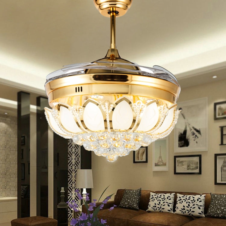 Invisible Crystal Fan LED Chandelier Home Living Room Bedroom Variable Frequency Ceiling Fan Light with Remote Control, 42 inch 115 Three Colors 36W, 42 inch 116 Three Colors 36W, 42 inch 114 Three Colors 36W, 42 inch 112 Three Colors 36W...