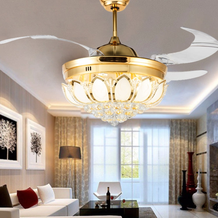 Invisible Crystal Fan LED Chandelier Home Living Room Bedroom Variable Frequency Ceiling Fan Light with Remote Control, 42 inch 115 Three Colors 36W, 42 inch 116 Three Colors 36W, 42 inch 114 Three Colors 36W, 42 inch 112 Three Colors 36W...