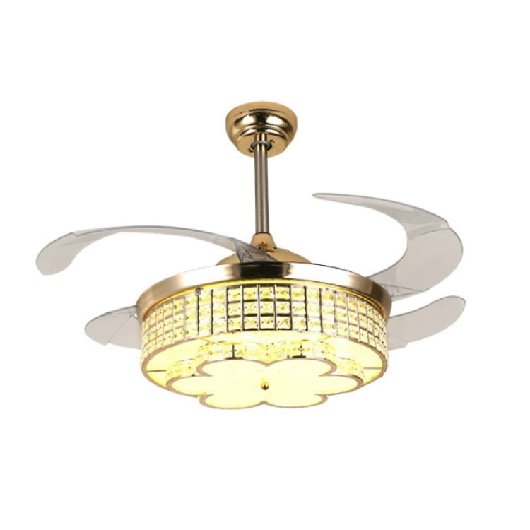 Invisible Crystal Fan LED Chandelier Home Living Room Bedroom Variable Frequency Ceiling Fan Light with Remote Control, 42 inch 115 Three Colors 36W, 42 inch 116 Three Colors 36W, 42 inch 114 Three Colors 36W, 42 inch 112 Three Colors 36W...