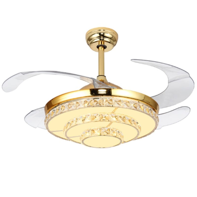 Invisible Crystal Fan LED Chandelier Home Living Room Bedroom Variable Frequency Ceiling Fan Light with Remote Control, 42 inch 115 Three Colors 36W, 42 inch 116 Three Colors 36W, 42 inch 114 Three Colors 36W, 42 inch 112 Three Colors 36W...
