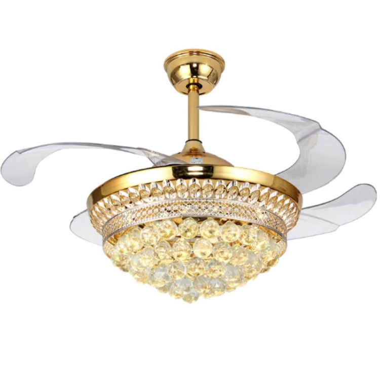 Invisible Crystal Fan LED Chandelier Home Living Room Bedroom Variable Frequency Ceiling Fan Light with Remote Control, 42 inch 115 Three Colors 36W, 42 inch 116 Three Colors 36W, 42 inch 114 Three Colors 36W, 42 inch 112 Three Colors 36W...