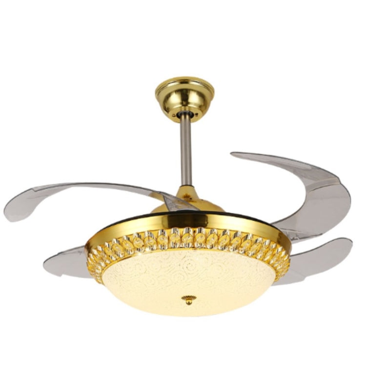 Invisible Crystal Fan LED Chandelier Home Living Room Bedroom Variable Frequency Ceiling Fan Light with Remote Control, 42 inch 115 Three Colors 36W, 42 inch 116 Three Colors 36W, 42 inch 114 Three Colors 36W, 42 inch 112 Three Colors 36W...