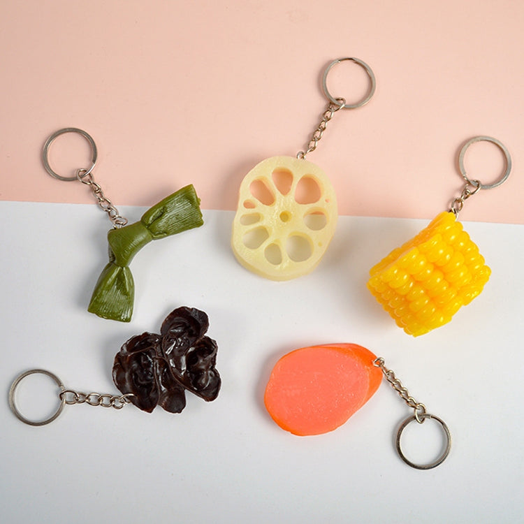 PVC Simulation Vegetable Model Pendant Creative Play House Small Toys, 3 PCS Keychain Hot Dog, 3 PCS Keychain Corn, 3 PCS Keychain Broccoli, 10 PCS Keychain Fungus, 5 PCS Keychain Lotus Root, 5 PCS Keychain Kelp, 5 PCS Keychain Ham Sausage