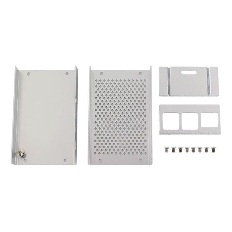Aluminum Alloy Shell Grid Cooling Box For Raspberry Pi 3 Model B Pi 2/B +, Black, Black with Fan, Silver, Silver with Fan
