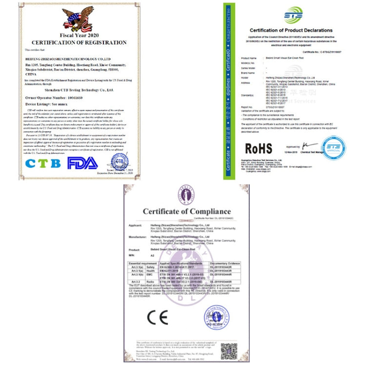 Bebird T15 Smart Visible Luminous Ear Pick Set, Star Black, Dawn White, Sky Lake Green