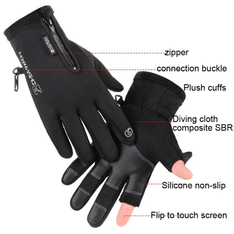 Outdoor Sports Riding Warm Gloves Touch Screen Fingerless Fishing Gloves, M, L, XL, XXl