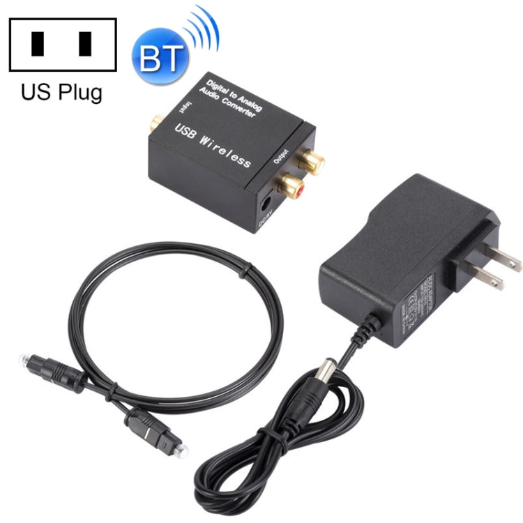 YP028 Bluetooth Digital To Analog Audio Converter, Specification:, Host+USB Cable, Host+USB Cable+Fiber Optic Cable, Host+US Plug Power Adapter, Host+US Plug Power Adapter+Fiber Optic Cable