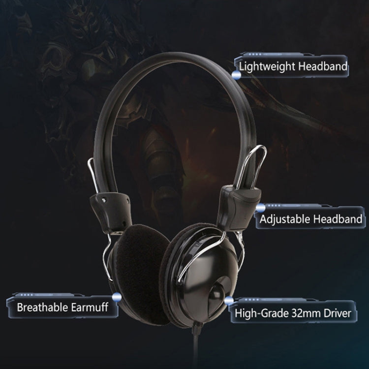 Soyto SY808MV Online Class Office Computer Headset, Cable Length: 1.6m, Black 3.5mm, Black 6.5mm