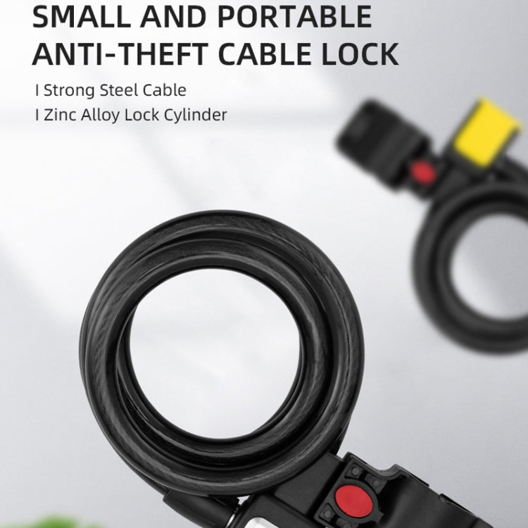 BG-0518 Mountain Bike Portable Anti-Theft Bold Cable Lock, Length:, 1.2m With Lock Frame, 1.5m With Lock Frame, 1.8m With Lock Frame