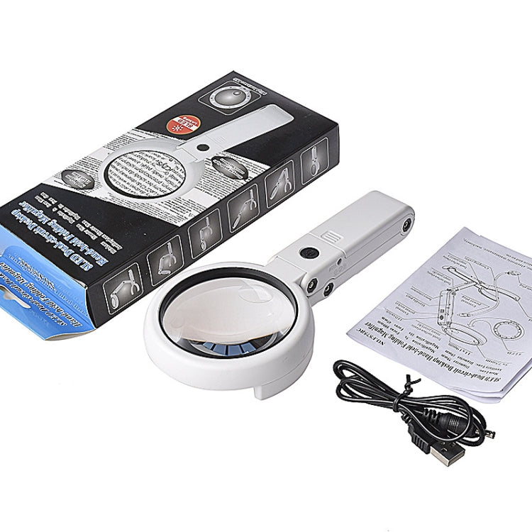 5X / 11X USB Charging LED Light Handheld Magnifier, 5X / 11X