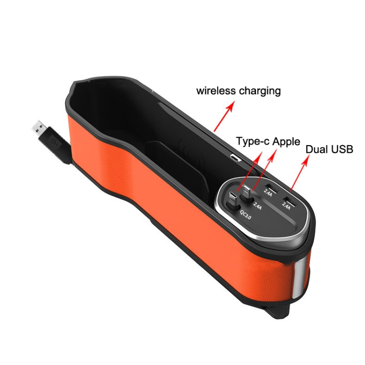 Multifunctional Car Seat Slot Storage Box, Style:, USB With Wireless Charge Type, USB Without Wireless Charge Type, Storage Type
