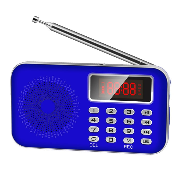 Y-619  FM/AM Mini Radio MP3 Rechargeable Music Player Support TF/SD Card with LED Display, Red, Gold, Blue, Black