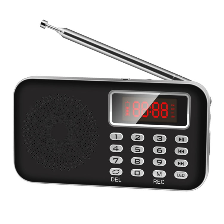 Y-619  FM/AM Mini Radio MP3 Rechargeable Music Player Support TF/SD Card with LED Display, Red, Gold, Blue, Black