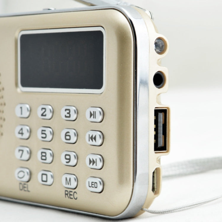 Y-619  FM/AM Mini Radio MP3 Rechargeable Music Player Support TF/SD Card with LED Display, Red, Gold, Blue, Black