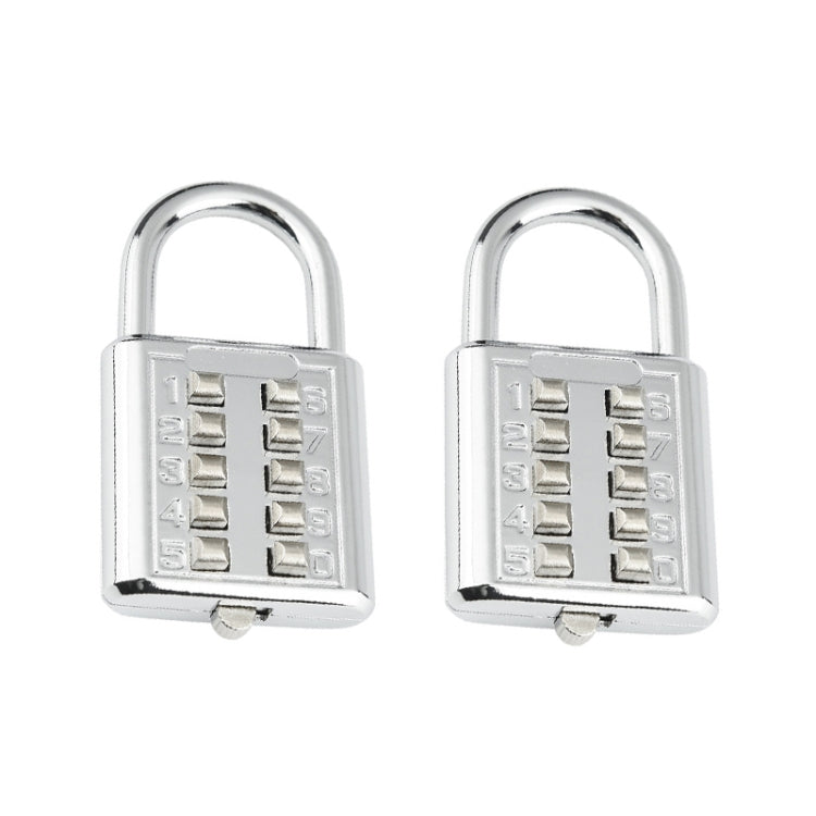 2 PCS 10-Bit Button Password Lock Cabinet Door Tool Box Button Padlock, Red, Electroplating White, Sky Blue, Black