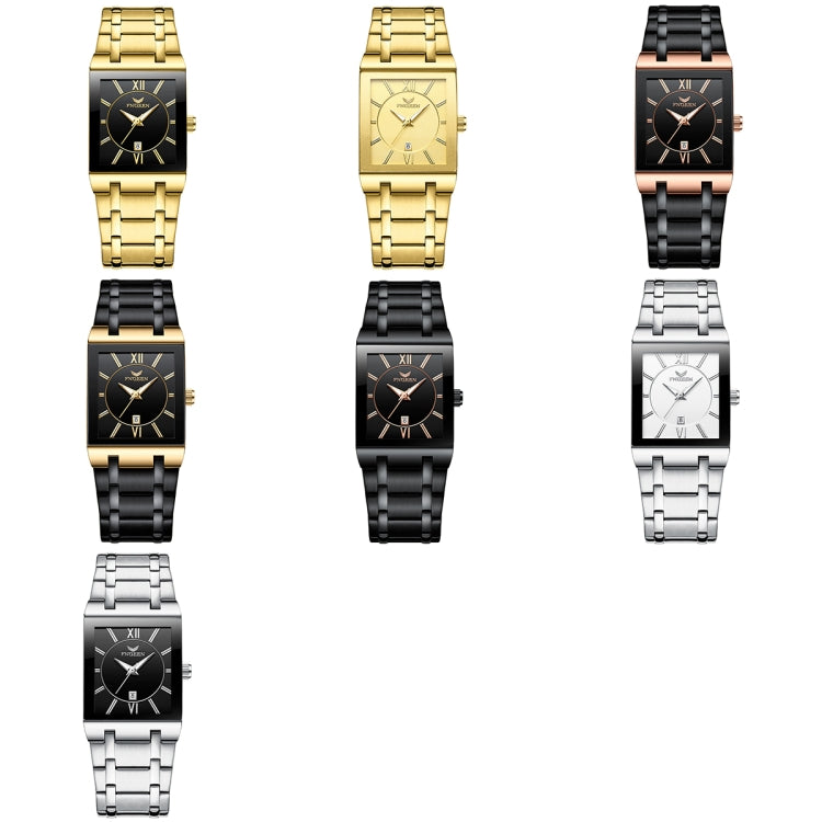 FNGEEN 3627 Waterproof Calendar Men Square Watch, Full Gold Black Surface, Full Gold Gold Surface, Black Belt Rose Shell Black Surface, Black Belt Gold Shell Black Surface, Black Belt Black Shell Black Surface, White Steel White Surface...