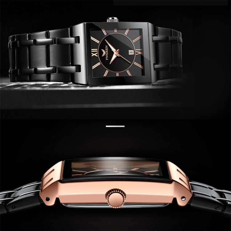 FNGEEN 3627 Waterproof Calendar Men Square Watch, Full Gold Black Surface, Full Gold Gold Surface, Black Belt Rose Shell Black Surface, Black Belt Gold Shell Black Surface, Black Belt Black Shell Black Surface, White Steel White Surface...