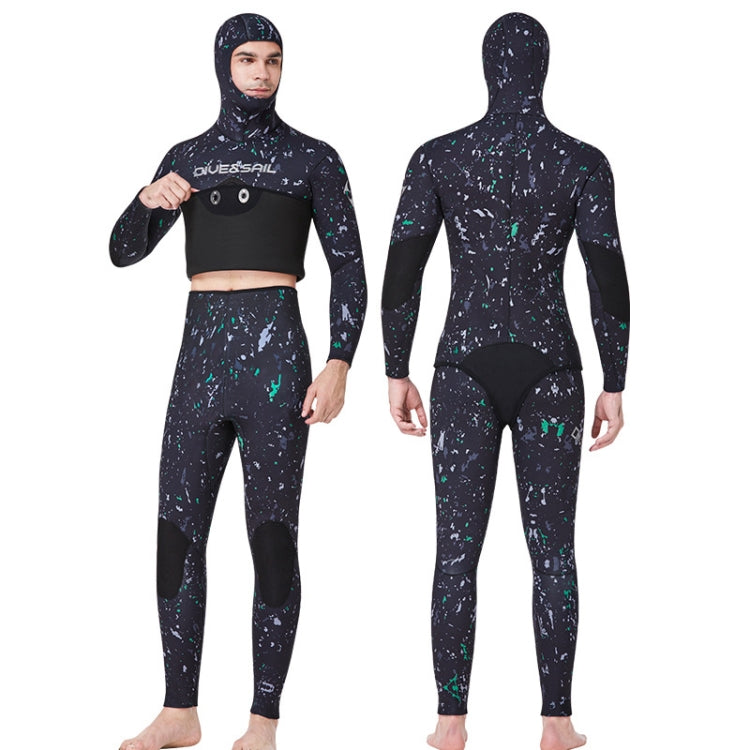 DIVE&SAIL 5mm Split Thick And Keep Warm Long Sleeves Hooded Diving Suit, 5mm XXL Green, 5mm XL Orange, 5mm XXL Black, 5mm XXXL Green, 5mm XXL Orange, 5mm XXXL Black, 5mm M Green, 5mm XXXL Orange, 5mm M Black, 5mm M Orange, 5mm L Green, 5mm L Black...