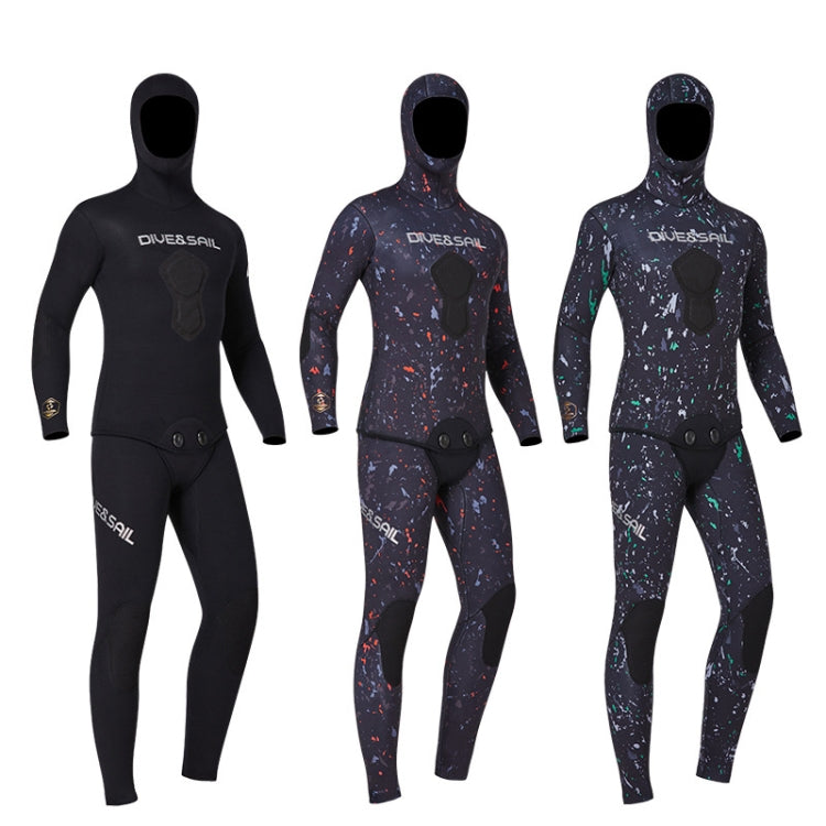 DIVE&SAIL 5mm Split Thick And Keep Warm Long Sleeves Hooded Diving Suit, 5mm XXL Green, 5mm XL Orange, 5mm XXL Black, 5mm XXXL Green, 5mm XXL Orange, 5mm XXXL Black, 5mm M Green, 5mm XXXL Orange, 5mm M Black, 5mm M Orange, 5mm L Green, 5mm L Black...