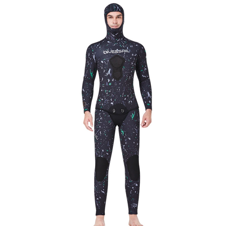 DIVE&SAIL 5mm Split Thick And Keep Warm Long Sleeves Hooded Diving Suit, 5mm XXL Green, 5mm XL Orange, 5mm XXL Black, 5mm XXXL Green, 5mm XXL Orange, 5mm XXXL Black, 5mm M Green, 5mm XXXL Orange, 5mm M Black, 5mm M Orange, 5mm L Green, 5mm L Black...