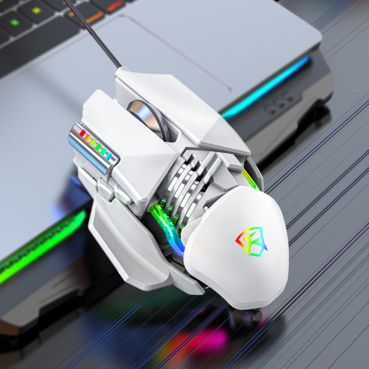 Taijia P3 6 Keys RGB Lighting Adjustable Wired Mouse, Black, White