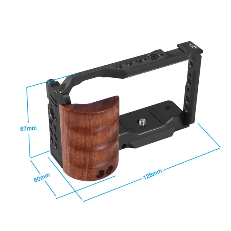 Alloy Rabbit Cage With Wooden Handle for Sony ZV-E10 Camera