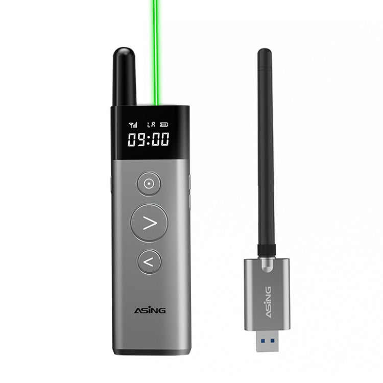 ASiNG A10 Green Light PPT Page Turning Pen Remote Control Presentation Pen, Capacity:, A10 128M (Gray), A10 32G (Gray)