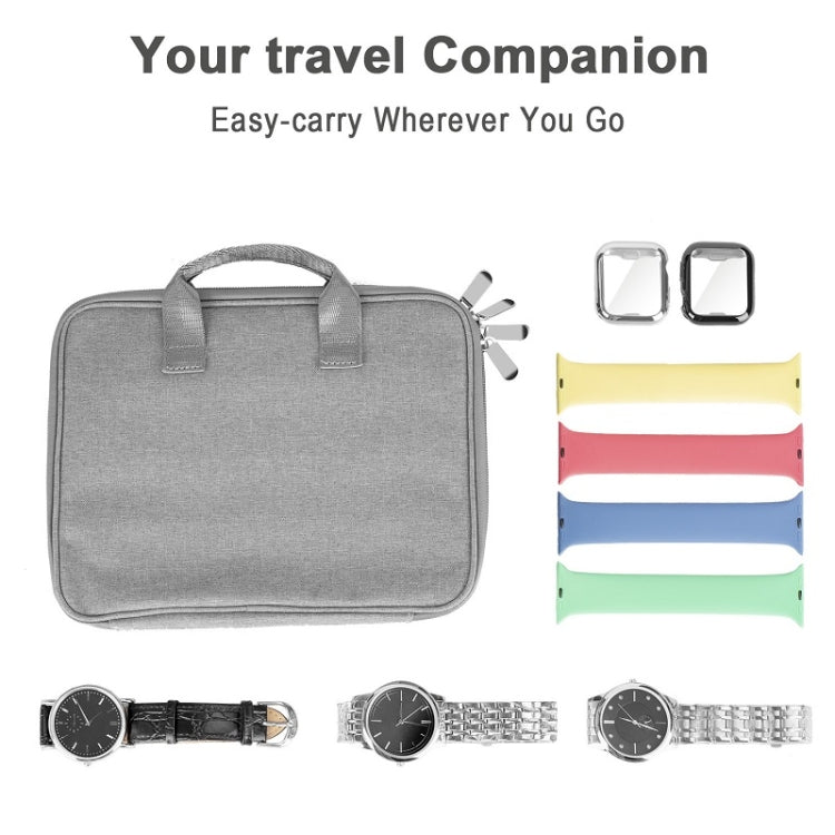 Portable Double-Layer Strap Storage Bag Data Cable Organizer Bag, Double-Layer Black, Double-Layer Grey