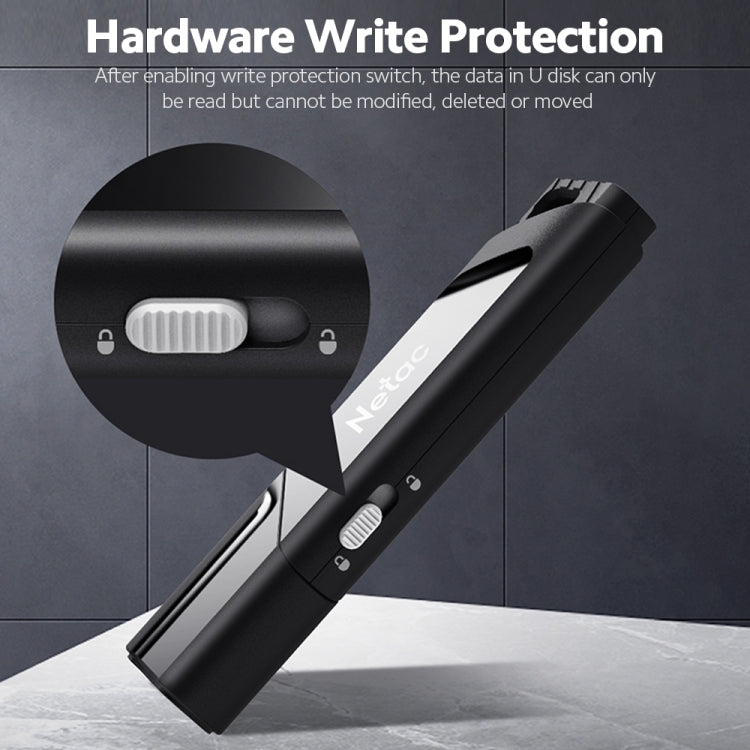 Netac U336 Protection With Lock Car High-Speed USB Flash Drives, 128GB