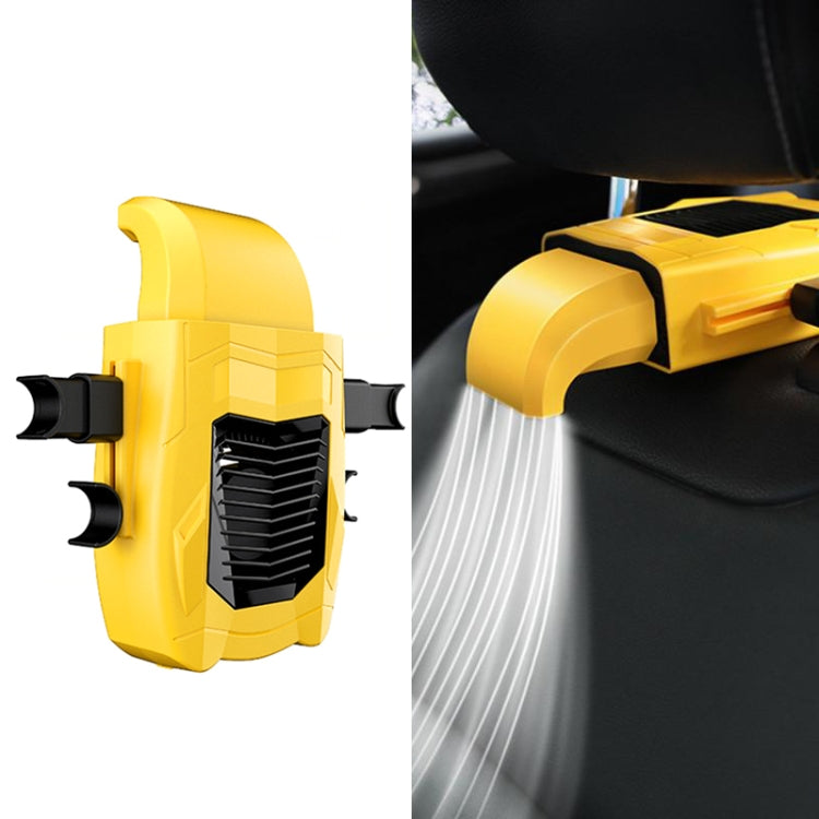 F415 Car Multifunctional Seat Back USB Fan, Black, Yellow