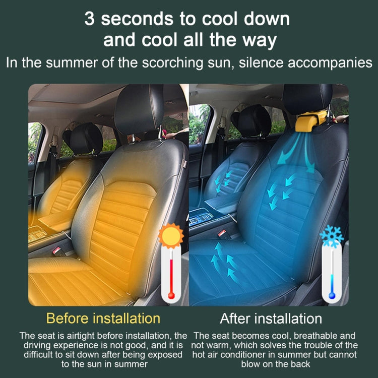 F415 Car Multifunctional Seat Back USB Fan, Black, Yellow