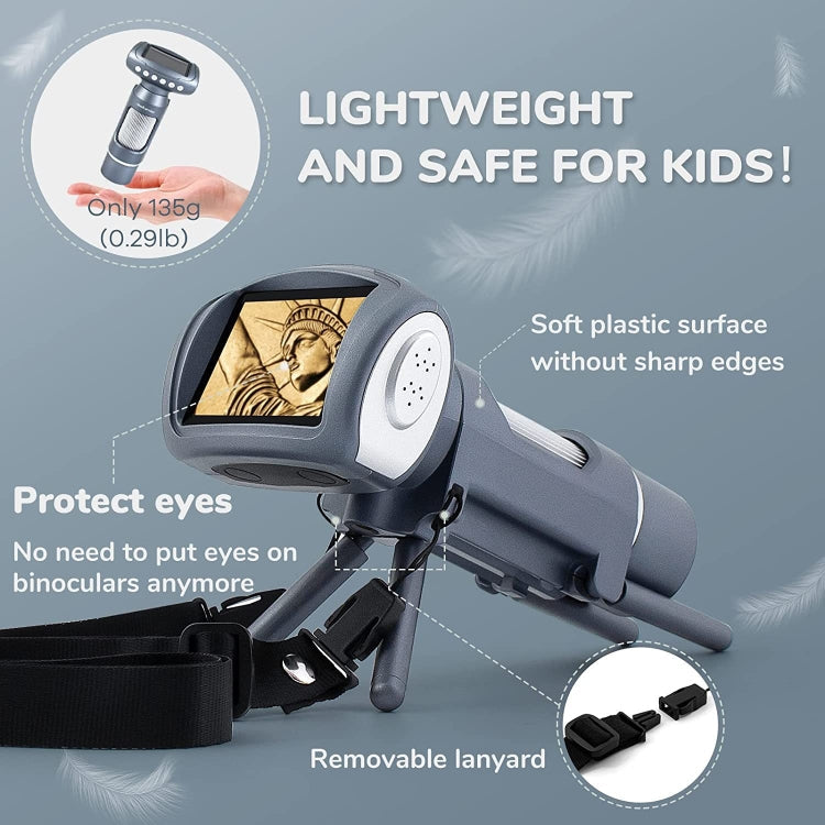 Children Camera Microscope USB Electronic Microscope Digital Magnifying Glass, Children Camera Pink, Children Camera Silver Gray