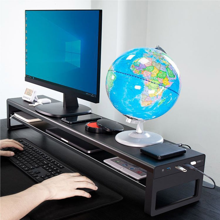 Vaydeer Multifunctional Desktop Widening Monitor Rack, Spec:, Single-layer Type (No USB), Single-layer Type (USB 3.0+3xUSB 2.0), Single-layer  Type (Wireless Charger), Drawer Type (Wireless Charger)