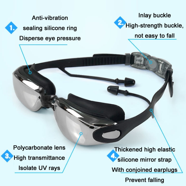 HAIZID HD Anti-fog Waterproof Myopia Swimming Goggles, Optical Black, Optical Blue, Optical Pink, Optical Gray, Plating Black, Plating Gray, Plating Blue, Plating Pink, Myopia 150 Degrees, Myopia 200 Degrees, Myopia 250 Degrees, Myopia 300 Degrees...