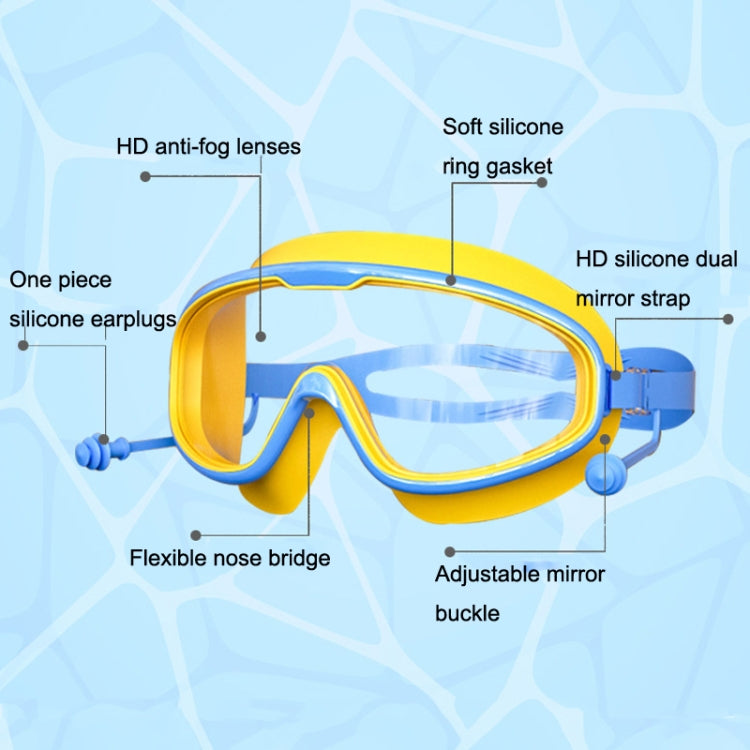 Large Frame Waterproof and Anti-fog HD Transparent Children Swimming Goggles, HD Transparent Swimming Goggles(White), HD Transparent Swimming Goggles(Pink), HD Transparent Swimming Goggles(Blue Yellow), HD Transparent Swimming Goggles(Blue White)...