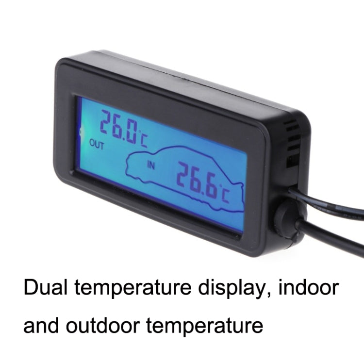 Car Inside and Outside Backlit Mini Digital Thermometer, Blue, Green, Red