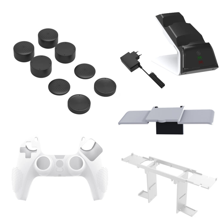 JYS JYS-P5151 For PS5 12 In 1 Handle Charger + Rocker Cap + Privacy Cover + Silicone Cover + Bracket Set, JYS-P5151