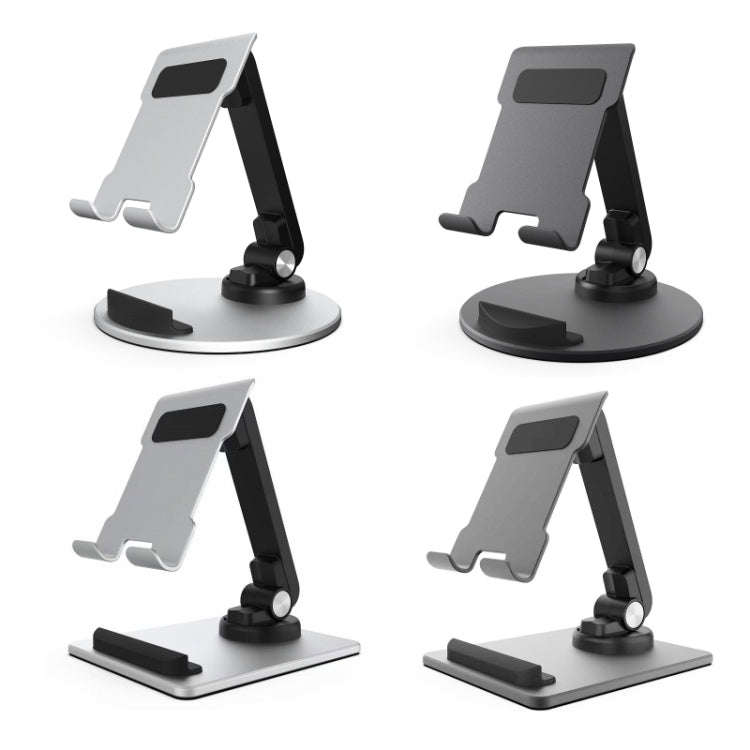 Portable Mobile Phone Tablet Desktop Stand, K5 Silver, All Metal Silver, All Metal Gray, Square Swivel Silver, Square Swivel Dark Gray