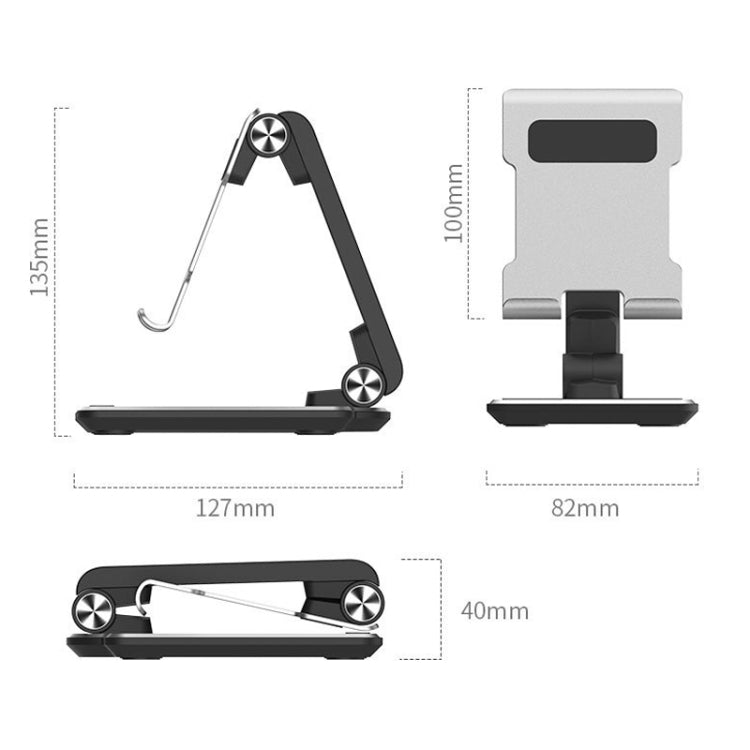 Portable Mobile Phone Tablet Desktop Stand, K5 Silver, All Metal Silver, All Metal Gray, Square Swivel Silver, Square Swivel Dark Gray