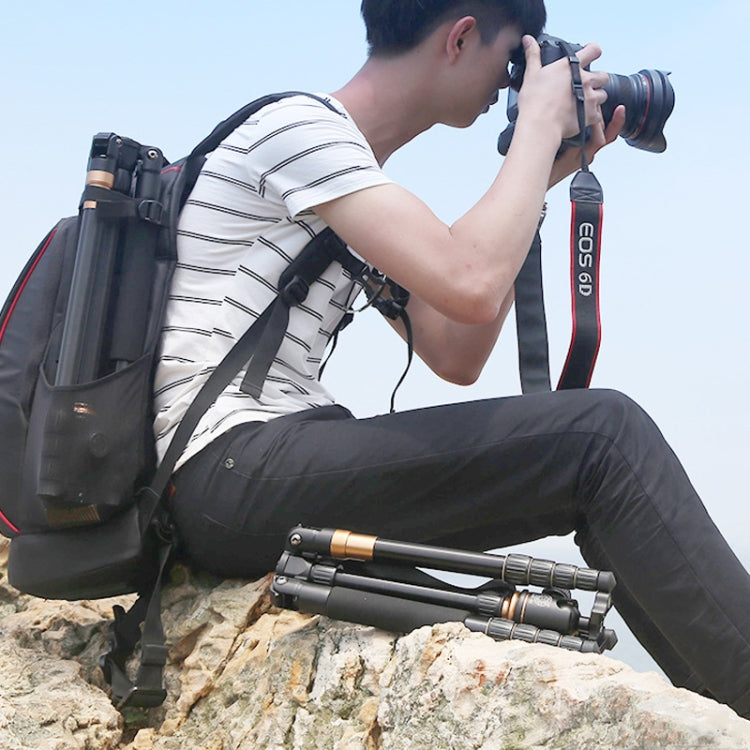 QingZhuangShiDai Q666 Portable Travel SLR Camera Aluminum Magnesium Alloy Tripod, Q666(Black)